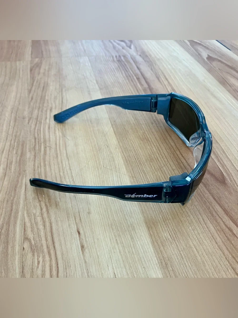 Bomber Polarized Shield Sunglasses; 3 Knicks on Right Lense-See Last Photo